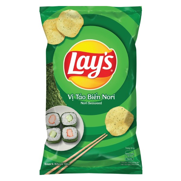 Snack Khoai Tây Lay's Vị Tảo Biển Nori Gói 90G