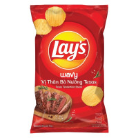 (Only Emartmall) Snack Khoai Tây Lay's Wavy Vị Thăn Bò Nướng Gói 90G