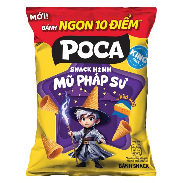 Snack Poca Hình Mũ Pháp Sư Vị Phô Mai Gói 58G