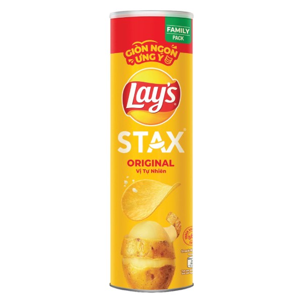 Snack Khoai Tây Lay's Stax Tự Nhiên Hộp 145G