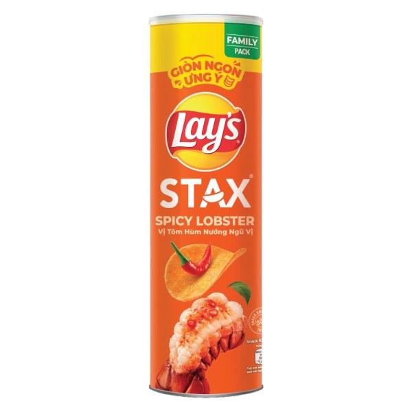 Snack Khoai Tây Lay's Stax Tôm Hùm Ngũ Vị Hộp 145G