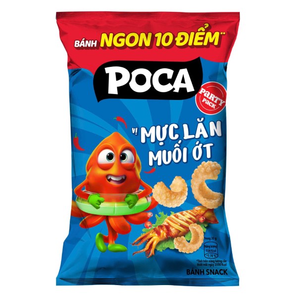Snack Poca Mực Lăn Muối Ớt Gói 97G