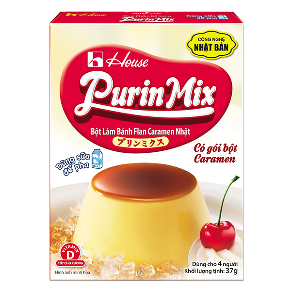 Bột Bánh Flan Purin Mix Vị Caramen Hộp 53G