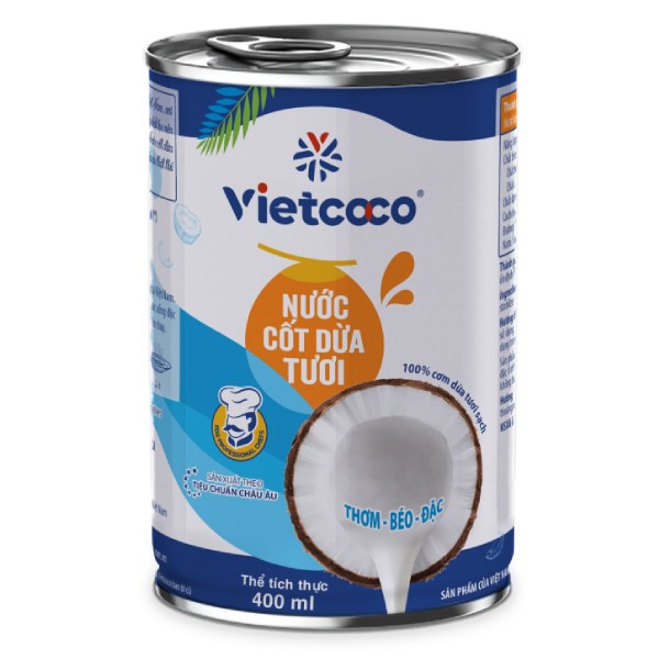 Nước Cốt Dừa Tươi Vietcoco Lon 400Ml