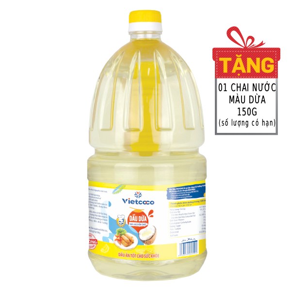 Dầu Dừa Vietcoco 100% Nguyên Chất Chai 2L