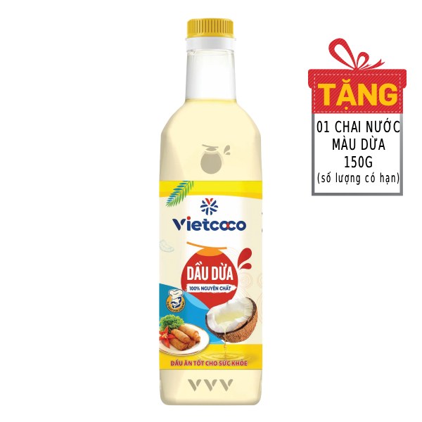 Dầu Dừa Vietcoco 100% Nguyên Chất Chai 1L