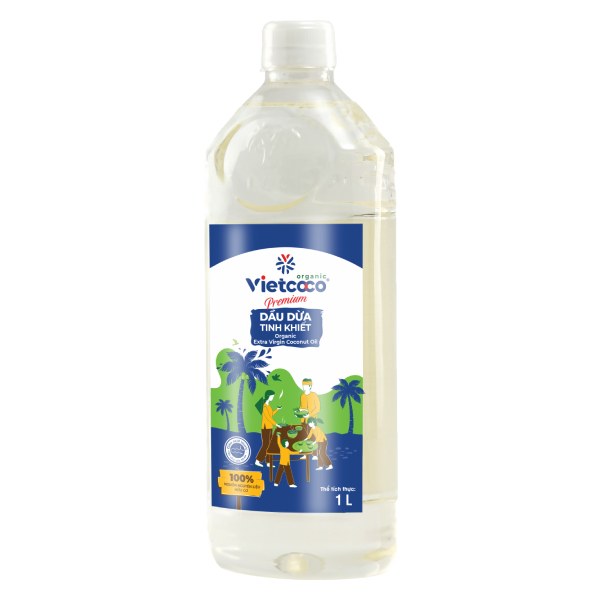 Dầu Dừa Tinh Khiết Vietcoco Organic Chai 1L