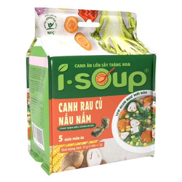 Canh Rau Củ Nấu Nấm Ăn Liền NFC I-Soup Gói 35G