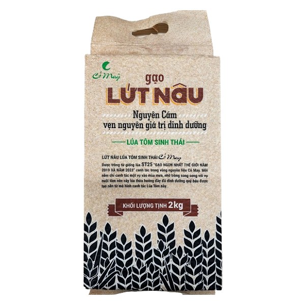 Gạo Lứt Nâu Lúa Tôm Sinh Thái Cỏ May 2Kg