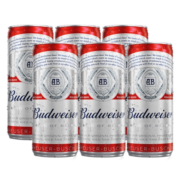 Bia Budweiser Sleek Lốc 6 Lon 330Ml