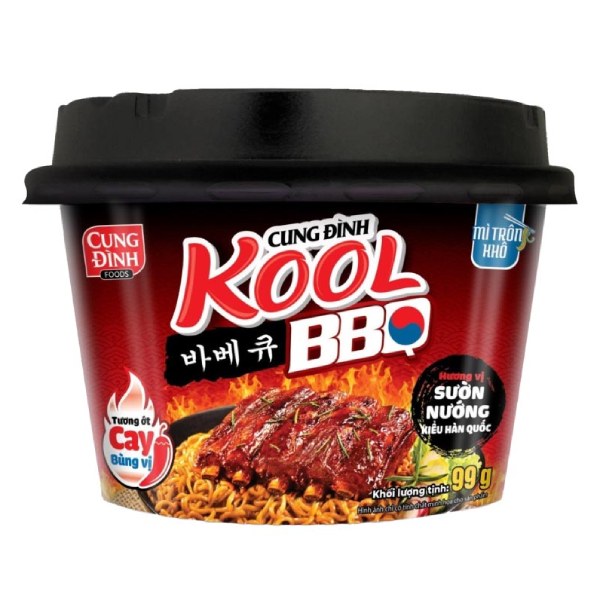 Mì Cung Đình Kool Trộn BBQ Sườn Nướng Hàn Quốc Tô 99G