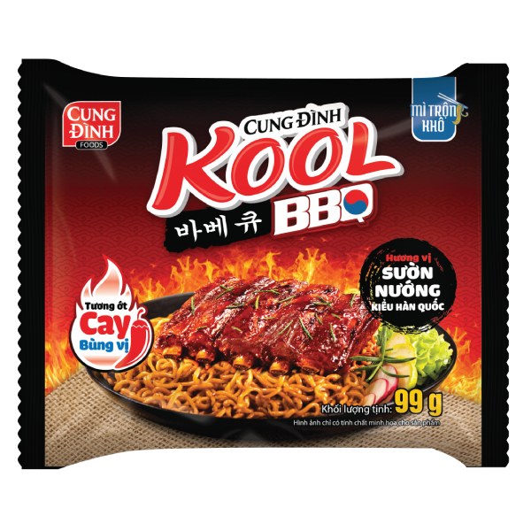 Mì Cung Đình Kool Trộn BBQ Sườn Nướng Hàn Quốc Gói 99G