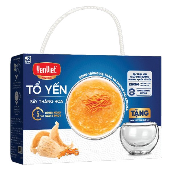 Tổ Yến Sấy Thăng Hoa Yến Việt Đông Trùng Hạ Thảo Hộp 2 Viên*11G