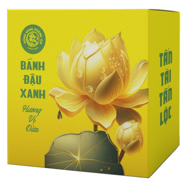 Bánh Đậu Xanh Rồng Vàng Hoàng Gia Vị Dừa Hộp 100G