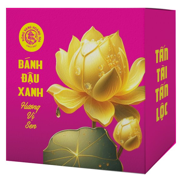 Bánh Đậu Xanh Rồng Vàng Hoàng Gia Vị Sen Hộp 100G