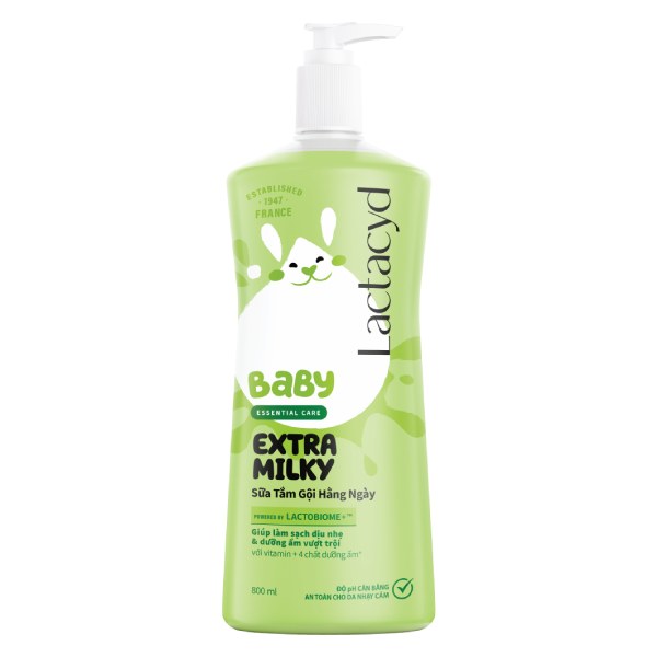 Sữa Tắm Gội Lactacyd Baby Extra Milky 800Ml