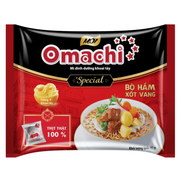 Mì Omachi Special Bò Hầm Sốt Vang 92G
