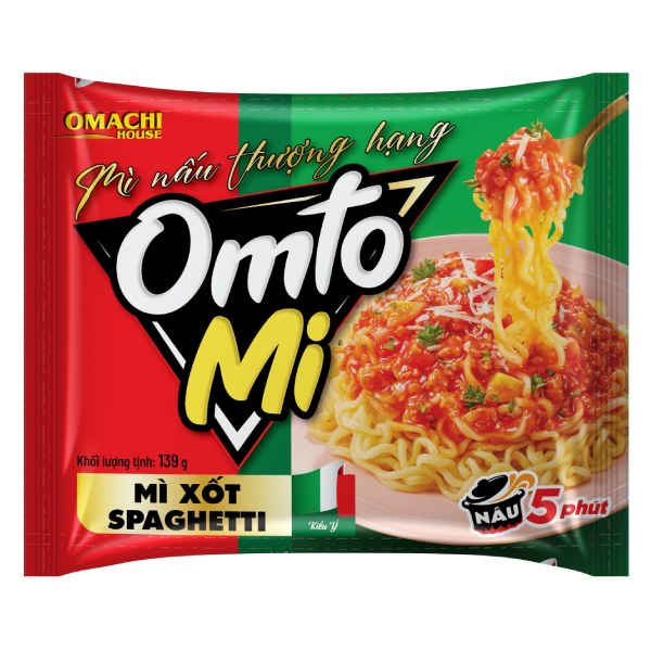 Mì Nấu Omachi OmtoMi Xốt Spaghetti Gói 139G
