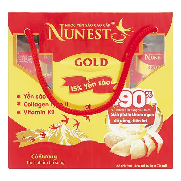Túi 6 Nước Yến Nunest Gold 70Ml