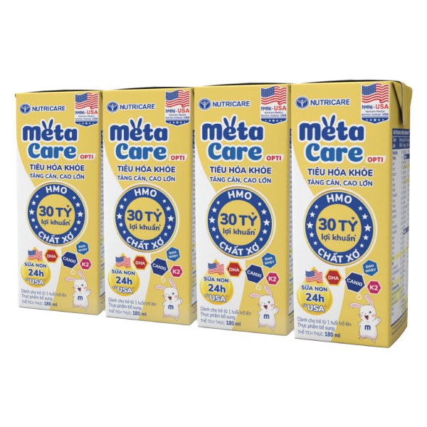 Lốc 4 Sữa Bột Pha Sẵn MetaCare Opti Hộp 180Ml
