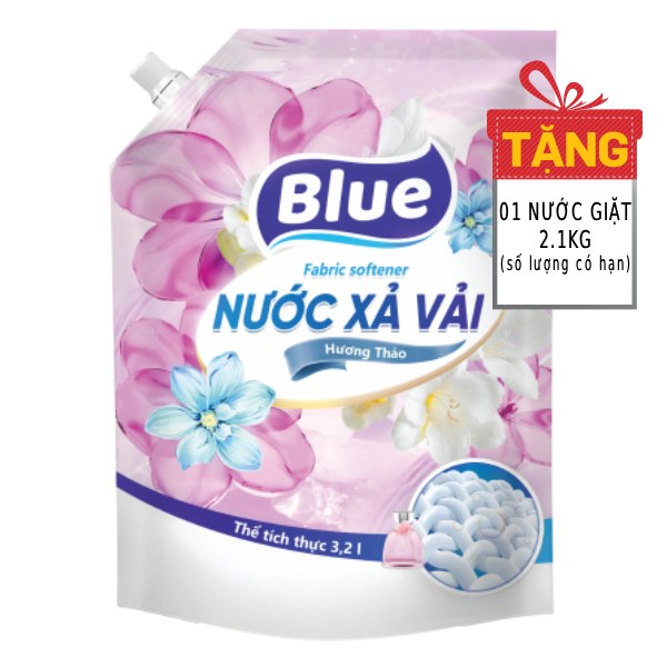 Nước Xả Vải Đậm Đặc Blue Hương Hoa Hương Thảo Túi 3.2L