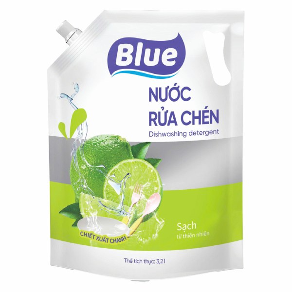 Nước Rửa Chén Blue Chiết Xuất Chanh Túi 3.2L