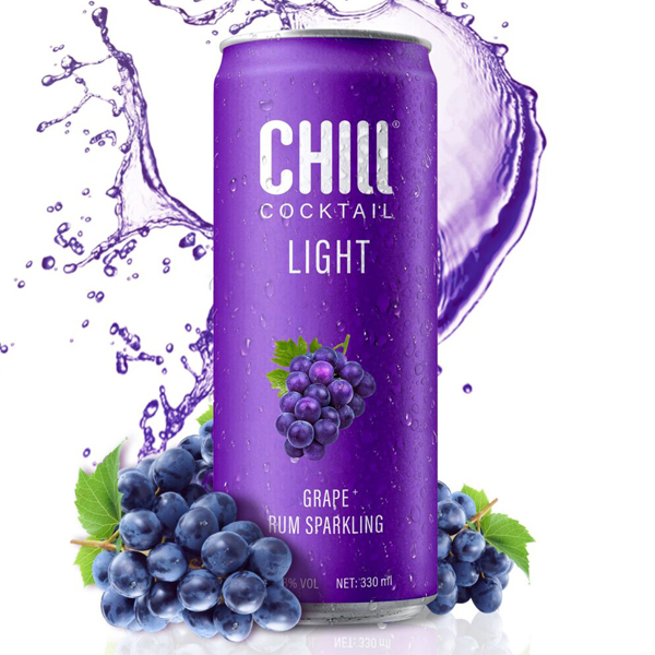 Nước Trái Cây Lên Men Chill Cocktail Rum & Grape Lon 330Ml