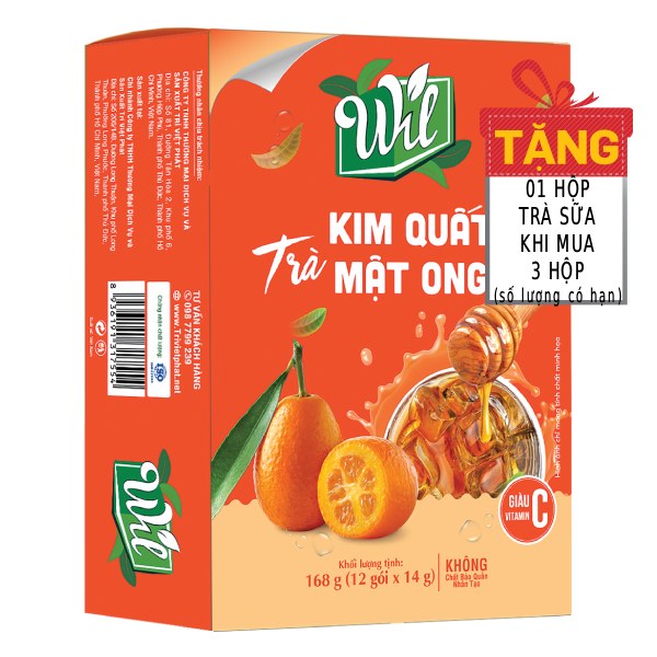 Trà Wil Kim Quất Mật Ong Hộp 12 Gói*14G