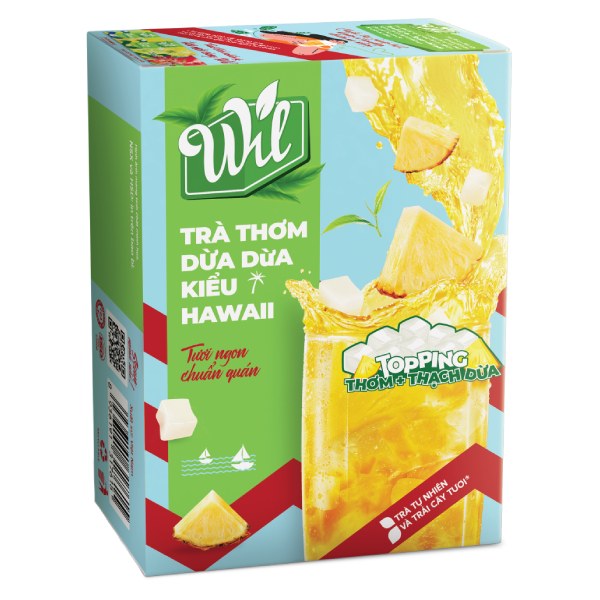 Trà Hòa Tan Wil Thơm Dừa Dừa Kiểu Hawaii Hộp 220G