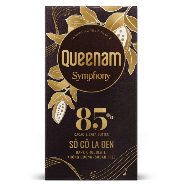 Socola Đen Queenam 85% Không Đường Thanh 80G