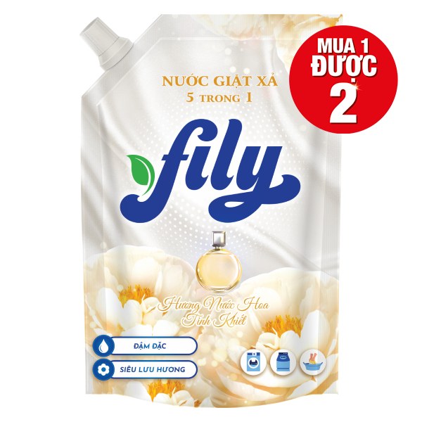 Nước Giặt Xả Fily 5in1 Hương Nước Hoa Tinh Khiết Túi 3.6Kg