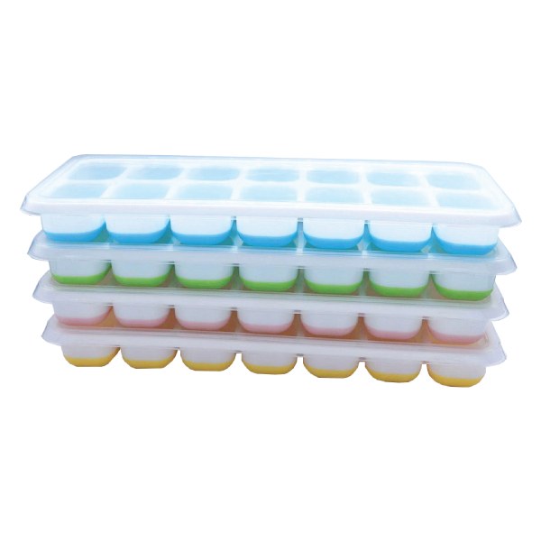 Khay Đá Silicon 12 Viên Có Nắp Xanh Dương