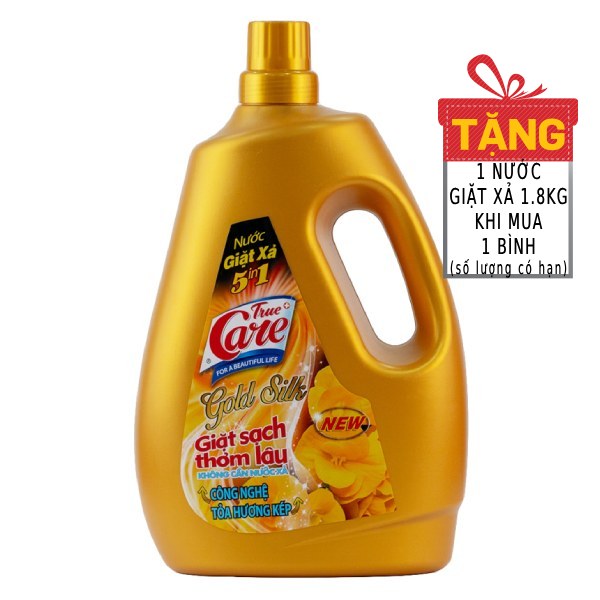 (Only Emartmall) Nước Giặt Xả True Care Gold Silk 5IN1 Bình 3.6Kg