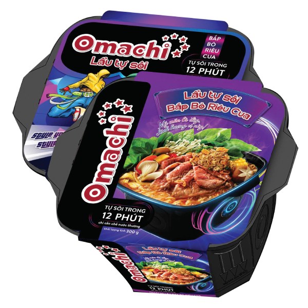 Lẩu Tự Sôi Omachi Bắp Bò Riêu Cua Hộp 300G