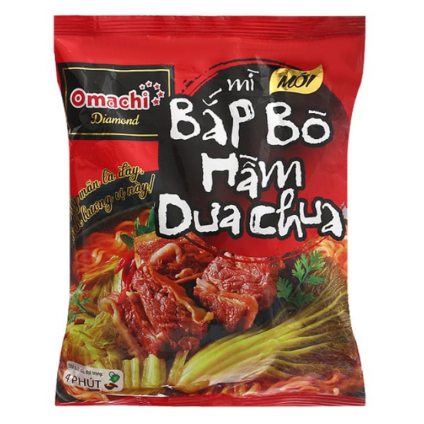 Mì Omachi Bắp Bò Hầm Dưa Chua Gói 125G