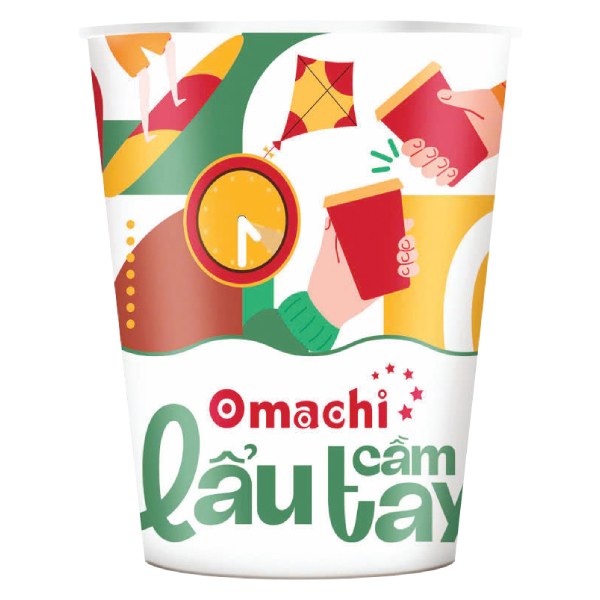 Mì Omachi Trộn Lẩu Cầm Tay Nghêu Nấm Rong Biển Ly 63G