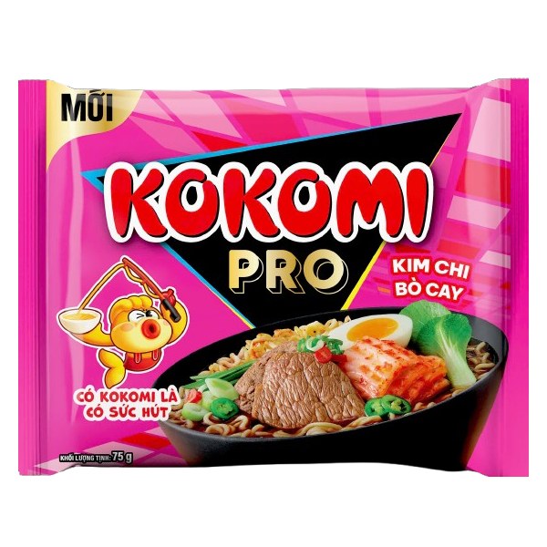 Mì Kokomi Pro Bò Kim Chi Gói 75G