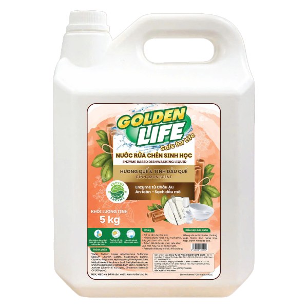 Nước Rửa Chén Golden Life Hương Quế Bình 5Kg