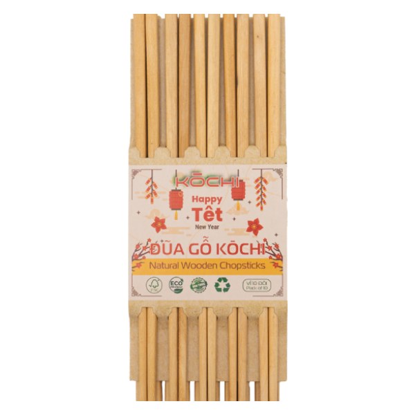 Bộ 10 Đôi Đũa Kochi Gỗ Song Mã Kiểu Nhật
