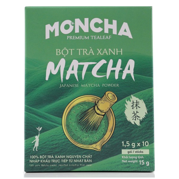 Bột Trà Xanh Matcha Moncha Hộp 10 Gói 1.5G