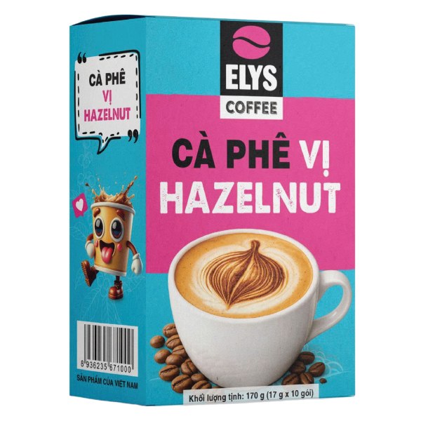 Cà Phê 3IN1 Elys Hazelnut Hộp 10 Gói 17G