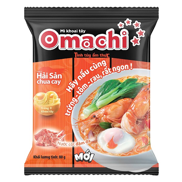 Mì Omachi Hải Sản Chua Cay Gói 80G