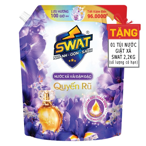Nước Xả Vải Swat Đậm Đặc Hương Quyến Rũ Túi 3L