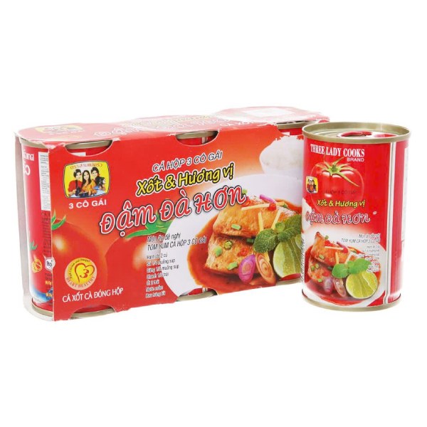 Lô 3 Cá Hộp Ba Cô Gái Nắp Giật 155G