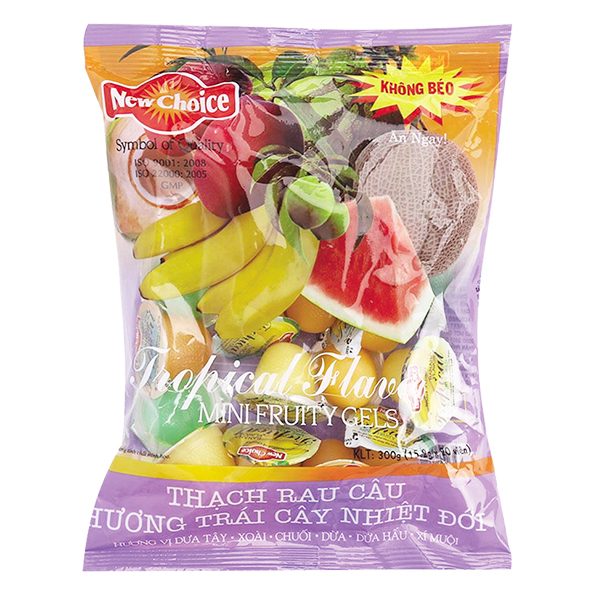 Rau Câu New Choice Tropical Trái Cây Nhiệt Đới 6 Mùi Gói 300G