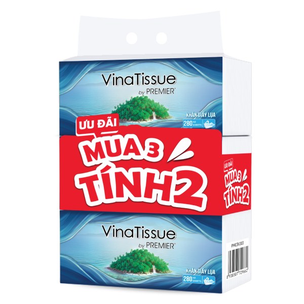 Lô 2+1 Khăn Giấy Lụa Vinatissue 280 Tờ