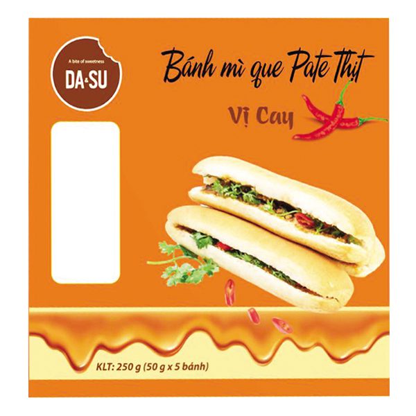 Bánh Mì Que Pate Dasu Thịt Cay 5 Bánh*50G