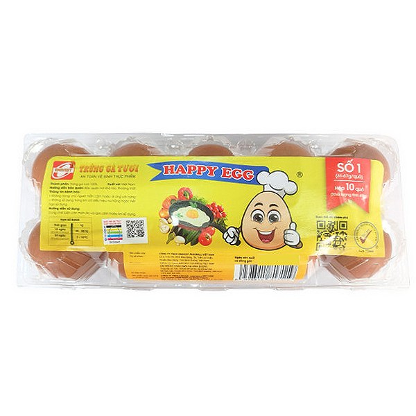 Hộp 10 Trứng Gà Tươi Số 1 Happy Egg