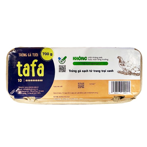 Hộp 10 Trứng Gà Tươi Tafa 700G
