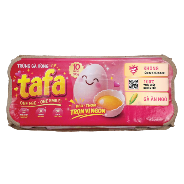 Hộp 10 Trứng Gà Hồng Tafa 530G